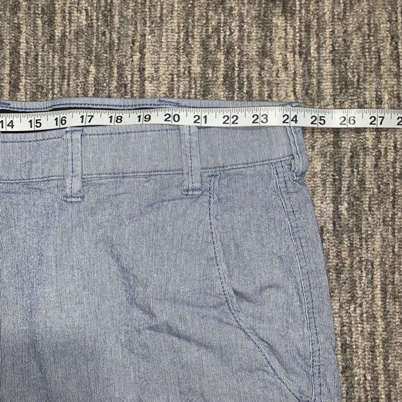 Foundry Mens Size 52 Flat Front Dress Shorts Blue White Stripe Pockets Stretch - Picture 5 of 7